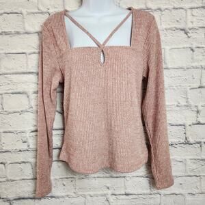 🌼Old Navy Lightweight Sweater Womens Size Large Long Sleeve Key Hole Neck